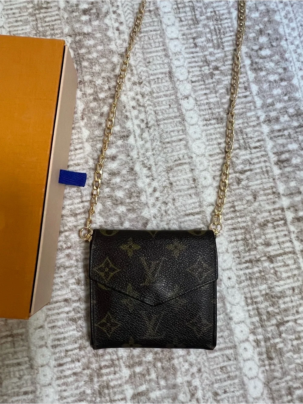 Louis Vuitton Brown Monogram Mini Crossbody with Gold Chain